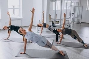 yoga group classes inside the gym